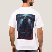 深紅の亡霊 - ダークゴシック死神ファンタジー Tシャツ (裏面)