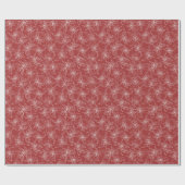 深紅の包装紙に描かれたポインセチアの線画 ラッピングペーパー (フラット)