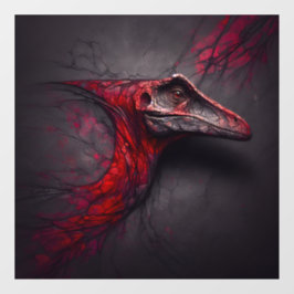 深紅の化石の発掘された窓にしがみつく ウィンドウサイン