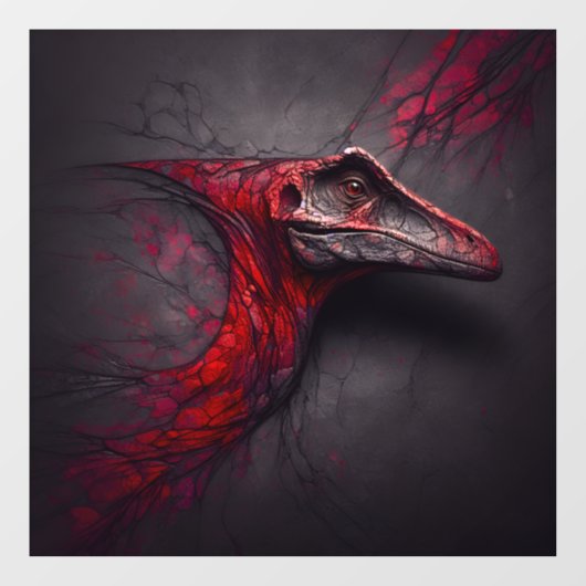 深紅の化石の発掘された窓にしがみつく ウィンドウサイン (シート)