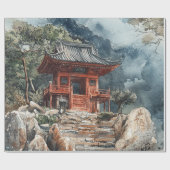 深紅の山の塔 インクウォッシュ (2) ラッピングペーパー (フラット)