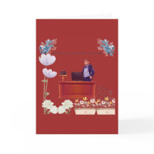 深紅の折りたたみ式グリーティングカード