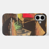 深紅の旅路 | 赤い帆船の風景 オイルペイント Case-Mate iPhoneケース (裏面 (横))