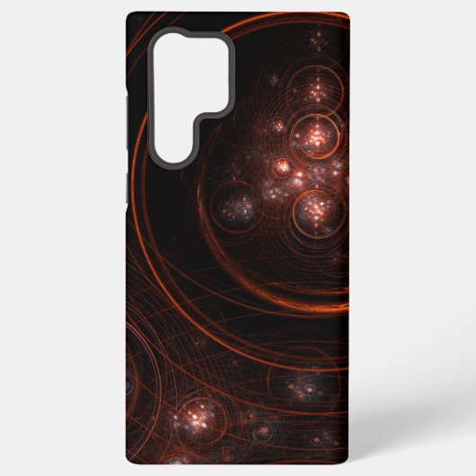 深紅の星光軌道抽象的な宇宙アート SAMSUNG GALAXYケース (裏面)