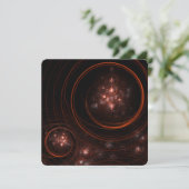 深紅の星光軌道 抽象的な宇宙アート 招待状 (スタンド正面)