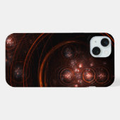 深紅の星光軌道 抽象的な宇宙アート iPhoneケース (裏面横)