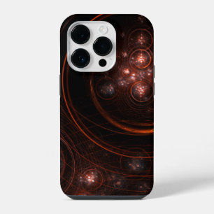 深紅の星光軌道 抽象的な宇宙アート iPhone 14 PROケース