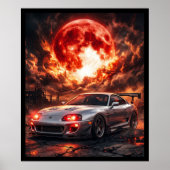 深紅の月下のトヨタ スープラ MK4 ポスター (正面)