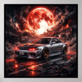 深紅の月下のNissan Silvia S15 ポスター (正面)