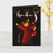 深紅の死神猫 カード (黄色い花)