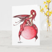 深紅の泡妖精の挨拶状 カード (黄色い花)