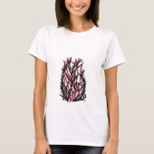 深紅の炎のシダの陰陽 Tシャツ (正面)