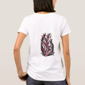 深紅の炎のシダの陰陽 Tシャツ (裏面)