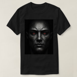 深紅の目を持つ神秘的白熱［赤熱］光を放つな戦士 Tシャツ