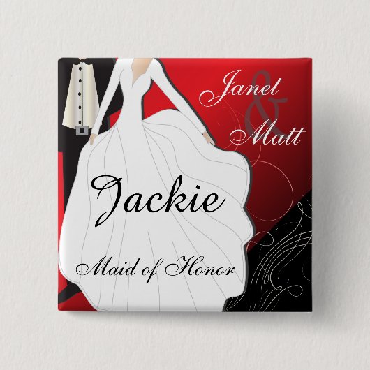 深紅の結婚披露宴 缶バッジ (正面)