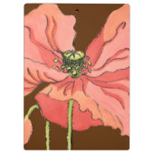 深紅の背景が付いている大きいピンクの花 クリップボード (裏面)