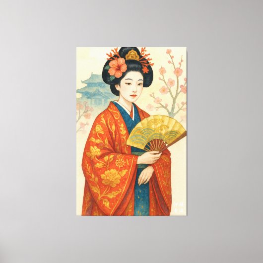深紅の花のささやき キャンバスプリント (正面)