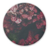 深紅の花弁の影の陶器ノブ セラミックノブ (正面)