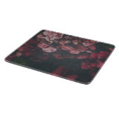 深紅の花弁　影　装飾ガラス カッティングボード (角)