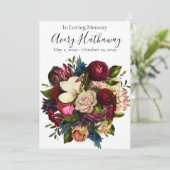 深紅の花束　葬儀　追悼プログラム 招待状 (スタンド正面)