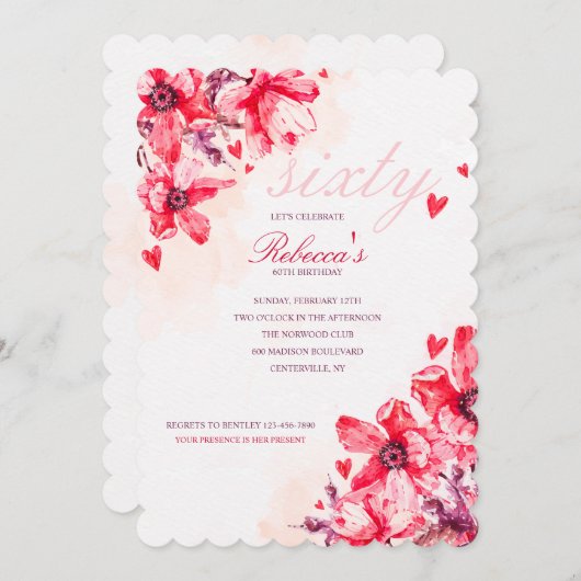 深紅の花 招待状 (正面/裏面)