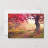 深紅の落ち葉 ウェディング 招待状 出席返信 (裏面)