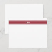 深紅の赤いパーソナライズされたイニシャル名 ノートカード (正面/裏面)