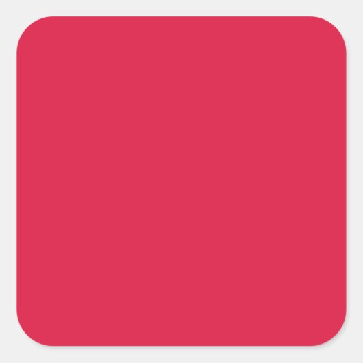 深紅の赤い広場のステッカー - カスタマイズ可能 スクエアシール (正面)