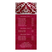 深紅の赤い微光のダマスク織の銀の棚カード ラックカード (正面)