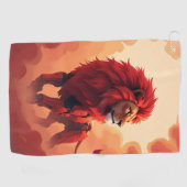 深紅の輝き - 灼熱の運命の獅子 ゴルフタオル (横)