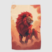 深紅の輝き - 灼熱の運命の獅子 ゴルフタオル (正面)
