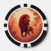深紅の輝き - 灼熱の運命の獅子 ポーカーチップ (正面)