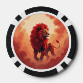 深紅の輝き - 灼熱の運命の獅子 ポーカーチップ (裏面)