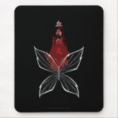 深紅の雨がフラワーウィスバタフライを求めた マウスパッド (正面)