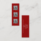 深紅の黒いシマウマのプリントパターン。 スキニー名刺 (正面/裏面)