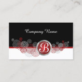 深紅の、白黒抽象芸術 名刺 (裏面)