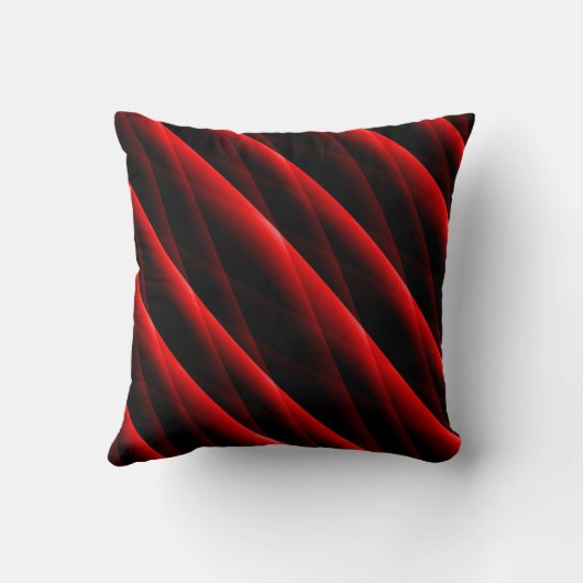 深紅はストライプでモダンな正方形の枕をキルトにしました クッション (裏面)