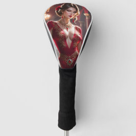 深紅を着るのはセクシーな行動の表れだ。ポーズ ゴルフヘッドカバー