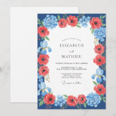 深紅コバルトポピーの結婚式 招待状 (正面/裏面)