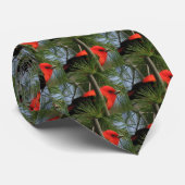 深紅フウキンチョウ族のタイ ネクタイ (ロール)