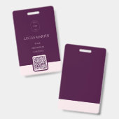 深紅王室のQRコード従業員名バッジ バッジ (正面＆裏面)