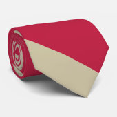 深紅色および淡い色のな金ゴールド広い大学ストライプ ネクタイ (ロール)