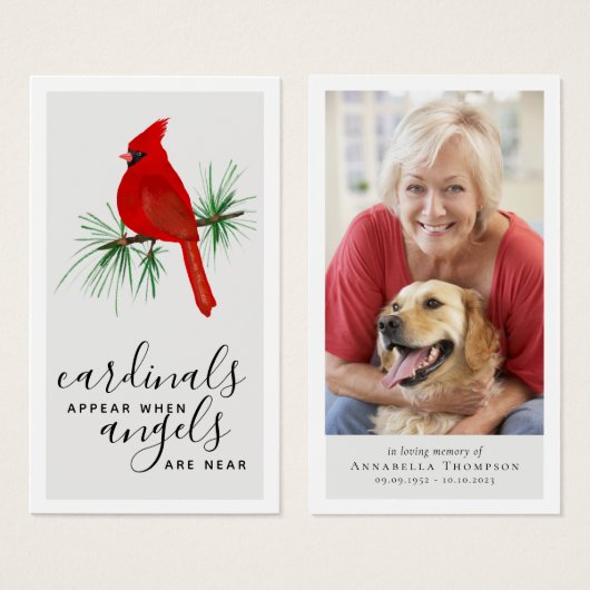 深紅色がエンジェルスをメモリアルカードの近くに表示 (正面&裏面)