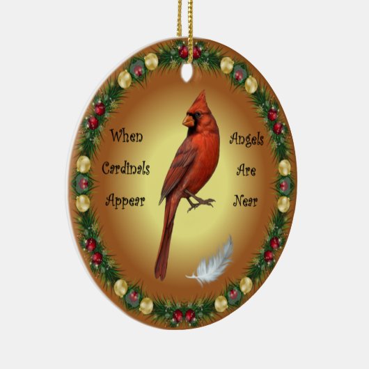 深紅色が現れると天使が近くクリスマス セラミックオーナメント (右)