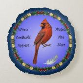 深紅色が現れると天使が近くクリスマス ラウンドクッション (正面)