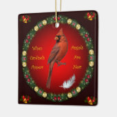 深紅色が現れると～天使は～の近くにいる セラミックオーナメント (左)