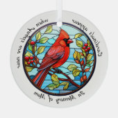 深紅色が現れる時に天使は悲しいクリスマスの近く ガラスオーナメント (裏面)