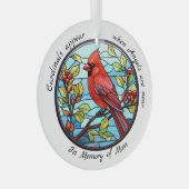 深紅色が現れる時に天使は悲しいクリスマスの近く ガラスオーナメント (正面右)