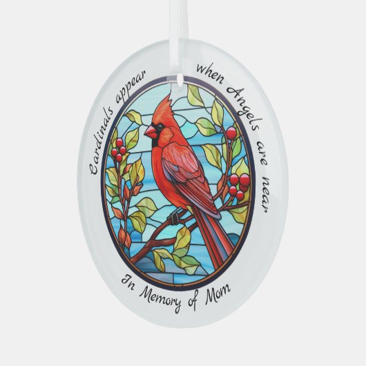 深紅色が現れる時に天使は悲しいクリスマスの近く ガラスオーナメント (正面左)