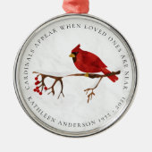 深紅色が記憶に現れる メタルオーナメント (正面)